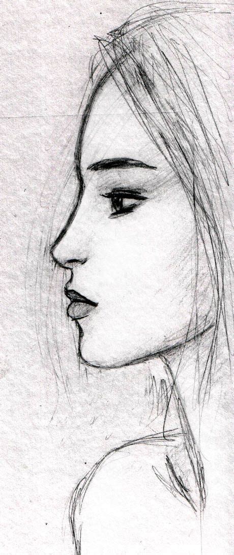 A Pencil Drawing Of A Woman S Face