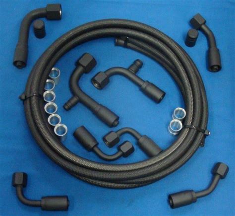 343100b stainless braided air conditioning hose kit in matte black gotta show products