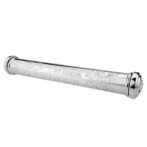 Buy Certificate Holder Marriage Certificate Tube Silver Plated Zinc