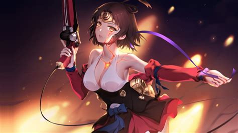 Download 1920x1080 Wallpaper Mumei With Gun Warrior Anime Girl Art Full Hd Hdtv Fhd 1080p