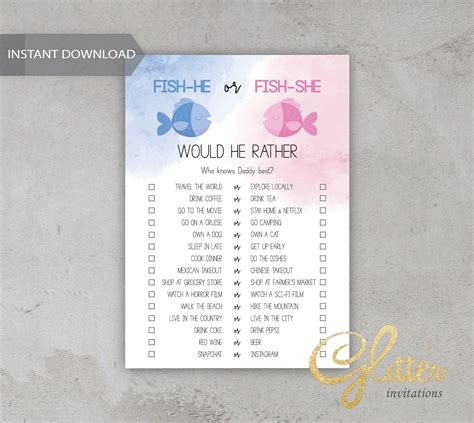 Fishing Theme Gender Reveal Fish He Or Fish She Gender Reveal Who
