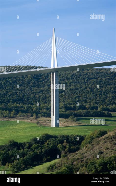 Pylon Of The Millau Viaduct France Stock Photo Alamy