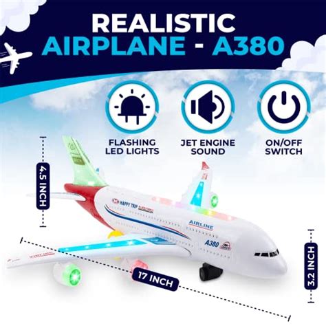Toysery Airplane Toys For Kids Bump And Go Action Toddler Toy Plane