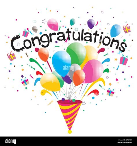 Congratulations Confetti Background Vector Celebration Balloons