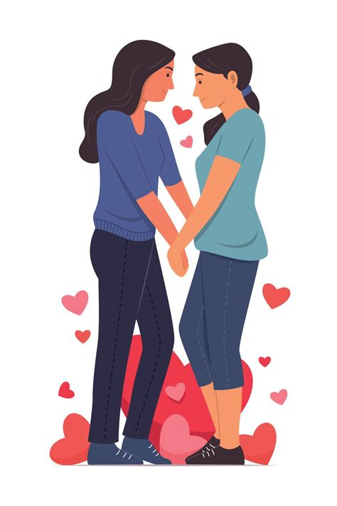 Lesbian Couple In Love 5221983 Vector Art At Vecteezy