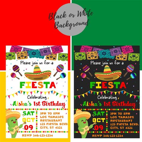 Invitaciones De Fiesta Temática Mexicana Invitaciones Fiesta Etsy