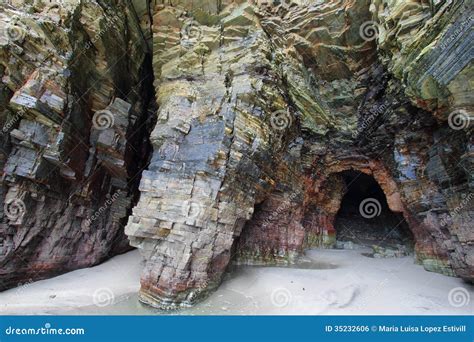 Beach Of The Cathedrals In Ribadeo Spain Stock Photo Image Of Arch