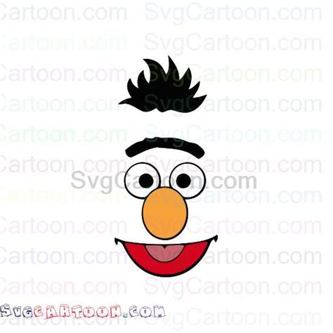 Bert Face Sesame Street Svg Dxf Eps Pdf Png Sesame Street Card