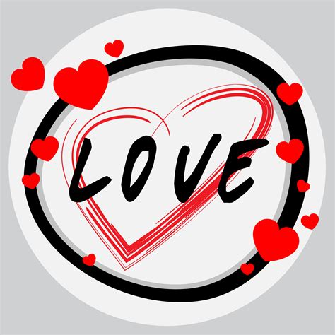 Word Design For Love With Red Hearts 433197 Vector Art At Vecteezy