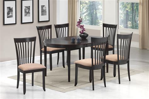 Nathan 7 Piece Dining Set With Oval Table And Slat Back Chairs With