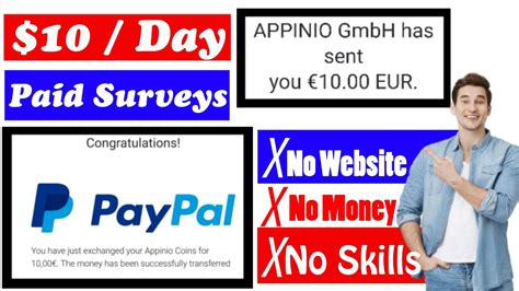 10 daily answering paid surveys for money on appinio live withdrawal proof youtube