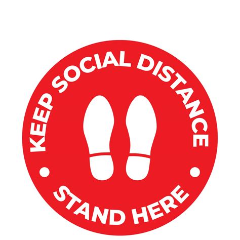 Social Distance Floor Stickers 10 Pack Set 11 Inch Round Adhesive