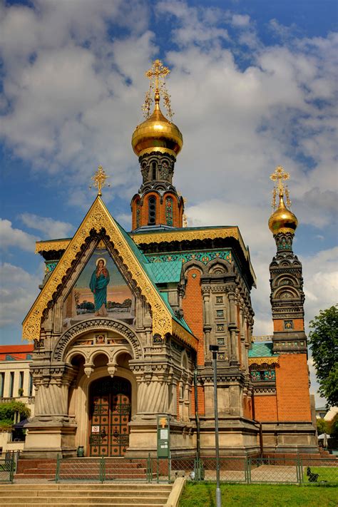 Russisch Orthodoxe Kapelle Auf Der Mathildenhöhe In Darmstadt Foto
