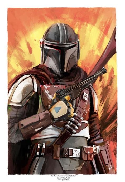 New Mandalorian Wood Artist Signed Art Panel 11x17 Etsy Star Wars