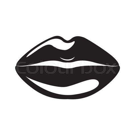 Silhouette Of Mouth Cartoon Icon Female Sexy And Lips Theme Colorful
