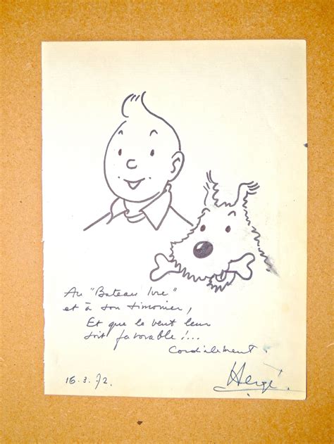 Tintin Et Milou Dédicace Hergé In Laurent Vs Sold Gone And Missed