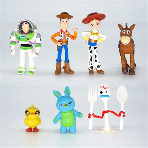 7pcsset Toy Story 4 Woody Buzz Lightyear Jessie Action Figure Toys