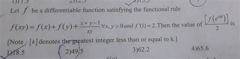 Let F R→ R Be A Differentiable Function Satisfying The Condition F X Y 3 2 F X F