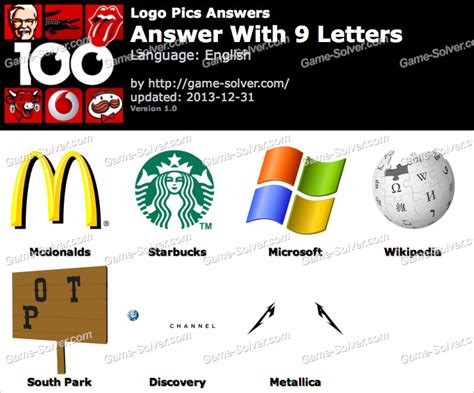 Logo Pics 9 Letters Game Solver