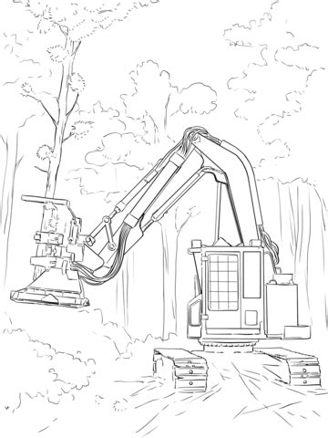 Feller Buncher Coloring Page Free Printable Coloring Pages