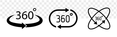 360 Degree View Rotation Icon Set Set Of 360 Degree View Related