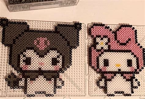 My Melody And Kuromi Perler Beads In 2021 Perler Bead Templates Perler