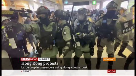 Large Drop In Passengers And Protests Hong Kong BBC News 16th