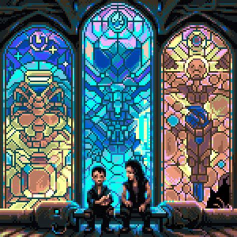 Pixel Art Glass Windows