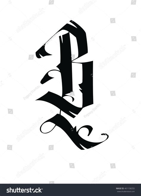 Modern Gothic Calligraphy Letter B Stock Illustration 461158255