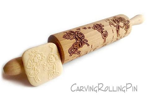 Love Laser Engraved Rolling Pin Embossing Cookies Wooden Etsy