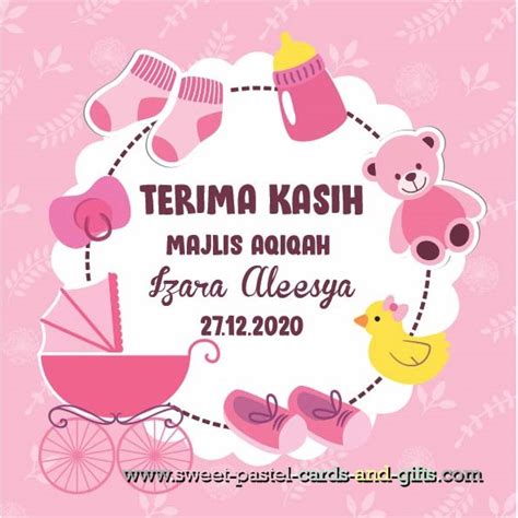 Tq Sticker Door T Baby Girl Majlis Aqiqah Akikah Cukur Jambul