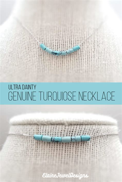 Dainty Turquoise Heishi Necklace Genuine Turquoise Necklace Sterling