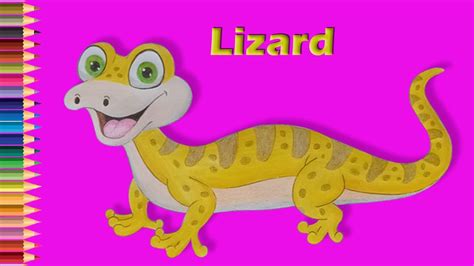They wanted me to draw them a detailed lizard. How to draw a cartoon lizard with pencil and colors! - YouTube