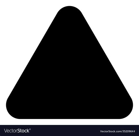 Rounded Triangle Flat Icon Royalty Free Vector Image