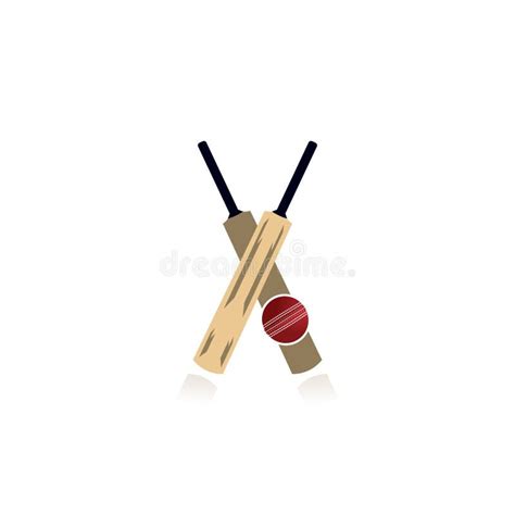 Cricket Bat And Ball Illustration Stock Vector Illustration Of Flat
