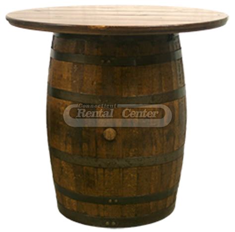 Rent Wine Barrel Cocktail Table With 40 Wood Top From CT Rental Center
