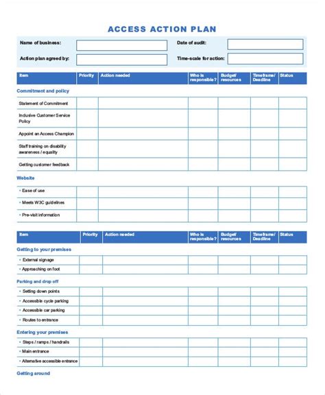 Action Plan Templates 25 Free Printable Word Excel