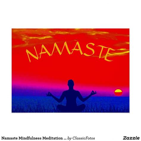 Namaste Mindfulness Meditation And Yoga Zen Sunset Poster