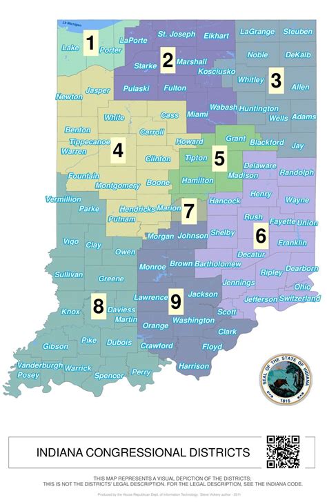 Indiana Congressional Districts Map System Map