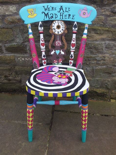 Painted Alice In Wonderland Chair Whimsical Painted Furniture Alice