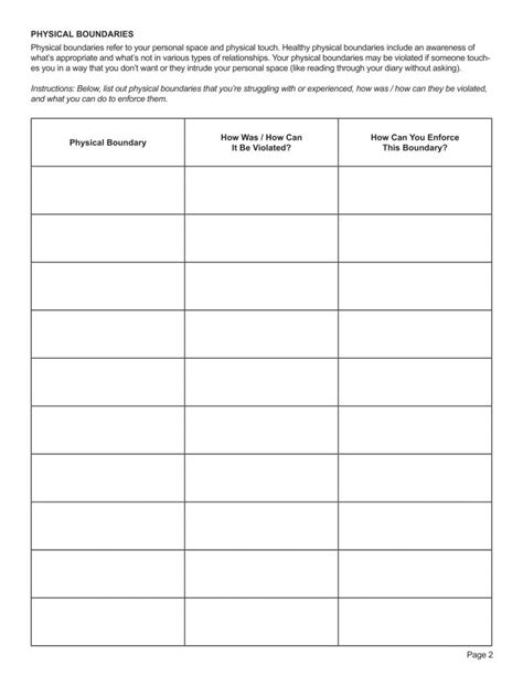 setting boundaries worksheets editable fillable printable pdf therapybypro