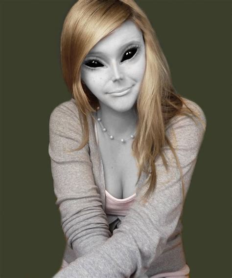 pretty alien by surfaceblur alien makeup alien female grey alien