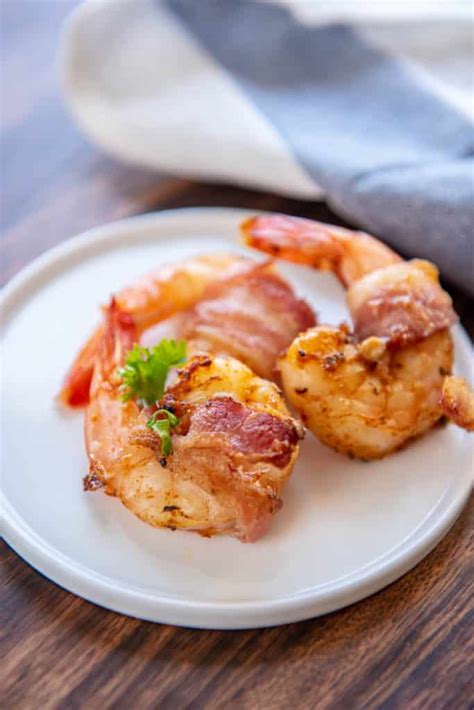air fryer bacon shrimp wrapped plate delicious recipes any need