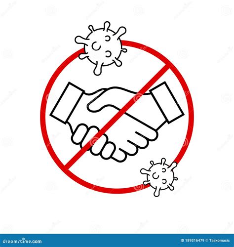 No Handshake Sign In A Red Circle Stop Handshakes Symbol With A