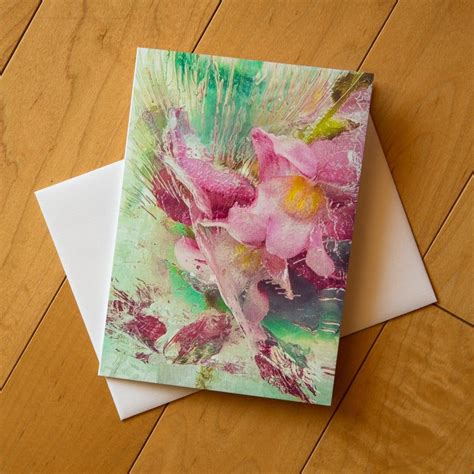 Fine Art Abstract Flower Blank Greeting Card Wenvelope All Etsy