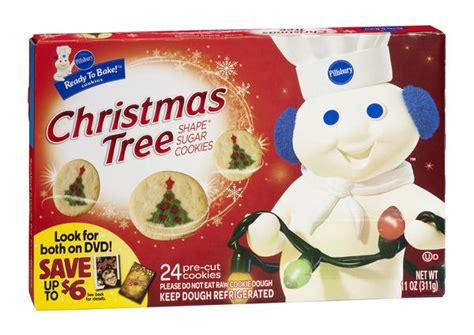 2 tablespoons red, green and white decors or candy sprinkles. Pillsbury Ready to Bake! Christmas Tree Shape Sugar Cookies 24 ct Box | Hy-Vee Aisles Online ...