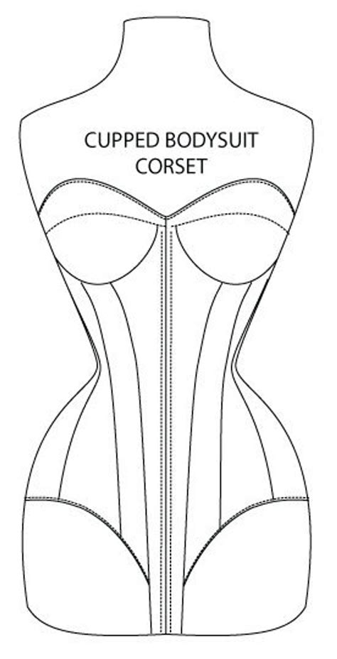 Cupped Overbust Bodysuit Corset Pattern By Sin And Satin Size Etsy