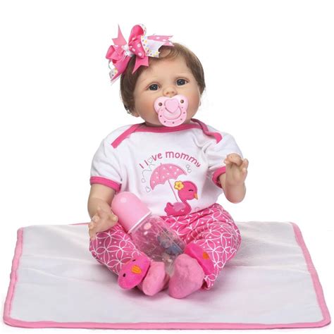 55cm Silicone Reborn Baby Doll Toys Lifelike Soft Cloth Body Newborn