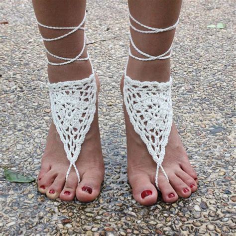 Crochet Barefoot Sandals Beach Pool Nude Shoes Foot My XXX Hot Girl