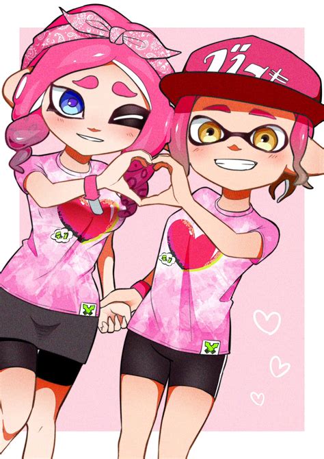 Inkling Player Character Inkling Girl Octoling Player Character And Octoling Girl Splatoon